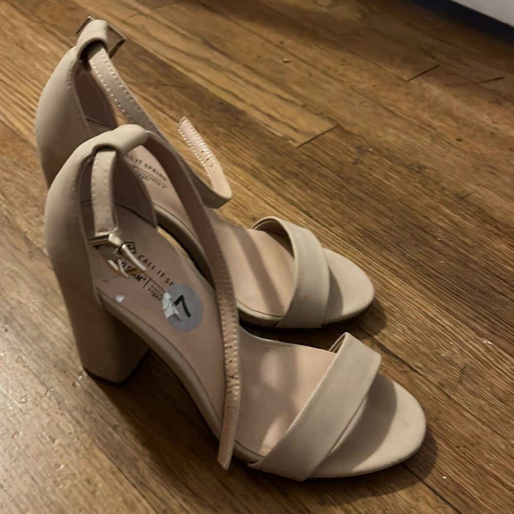 Call It Spring Tan Heels Size 7! - image 2